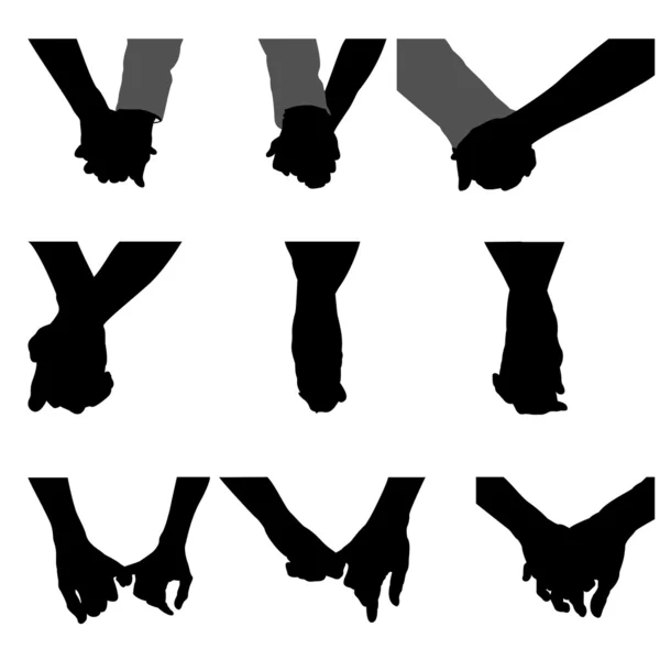 Parejas cogidas de la mano, vector — Archivo Imágenes Vectoriales