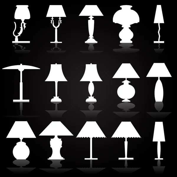 Conjunto de lâmpadas de luxo, vetor — Vetor de Stock