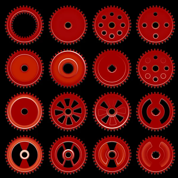 Set of orange gears, vector — Stock Vector