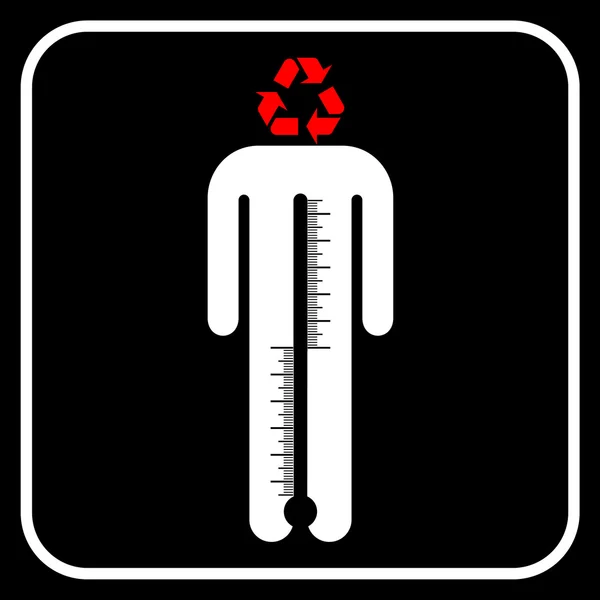 Eco man Symbol mit Thermometer, Vektor — Stockvektor