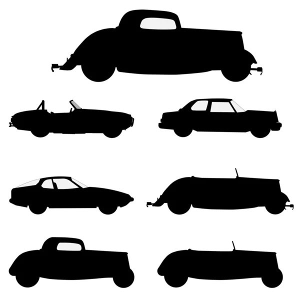 Eski arabalar, vektör — Stok Vektör
