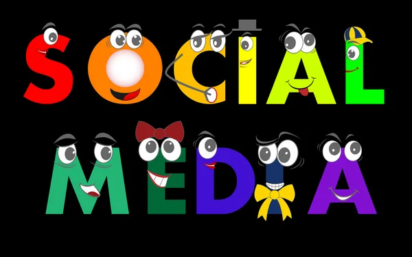 Personaggi dei social media - rete, vettore — Vettoriale Stock