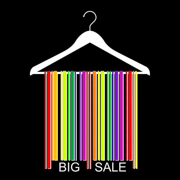 Πολύχρωμο μεγάλη πώληση barcode κρεμάστρα ρούχων, διάνυσμα — Διανυσματικό Αρχείο