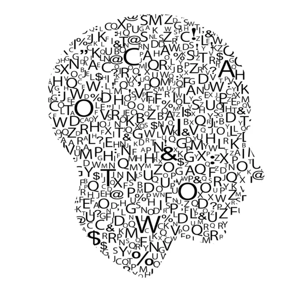 Κεφάλι με γράμματα, διάνυσμα — Διανυσματικό Αρχείο