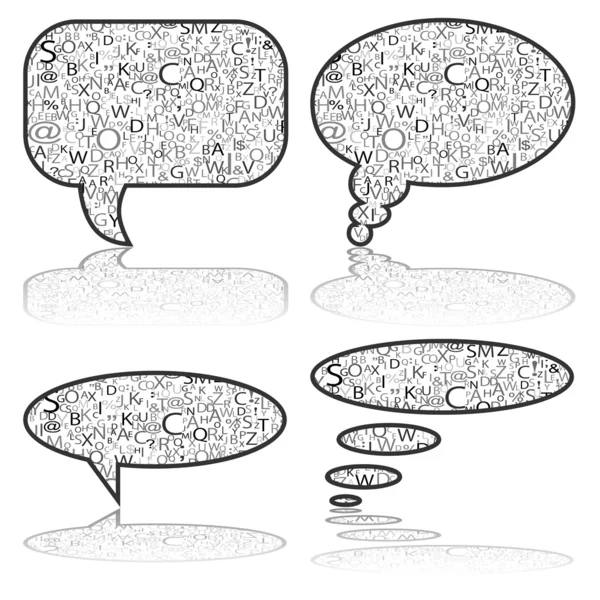 Redes Sociales, burbujas de comunicación con letras, vector Gráficos Vectoriales