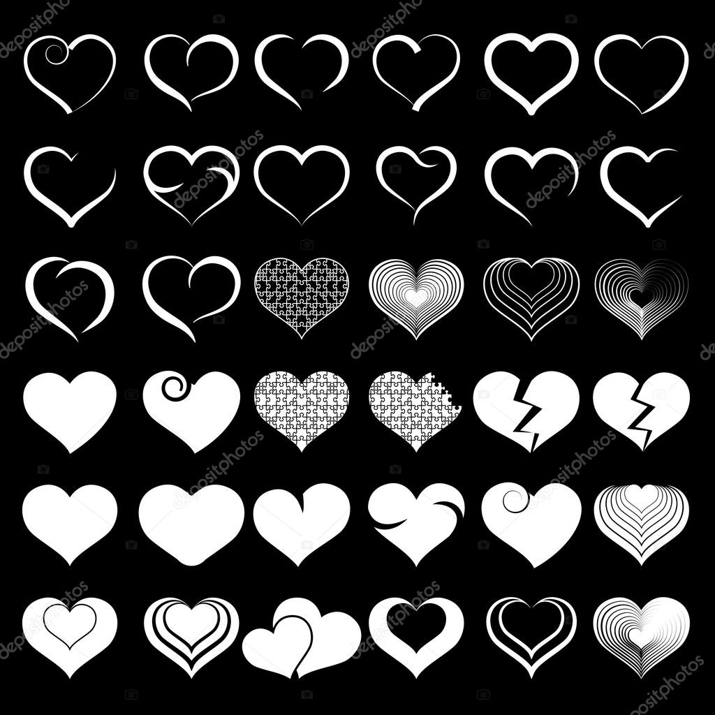 Set of symbol heart, vector