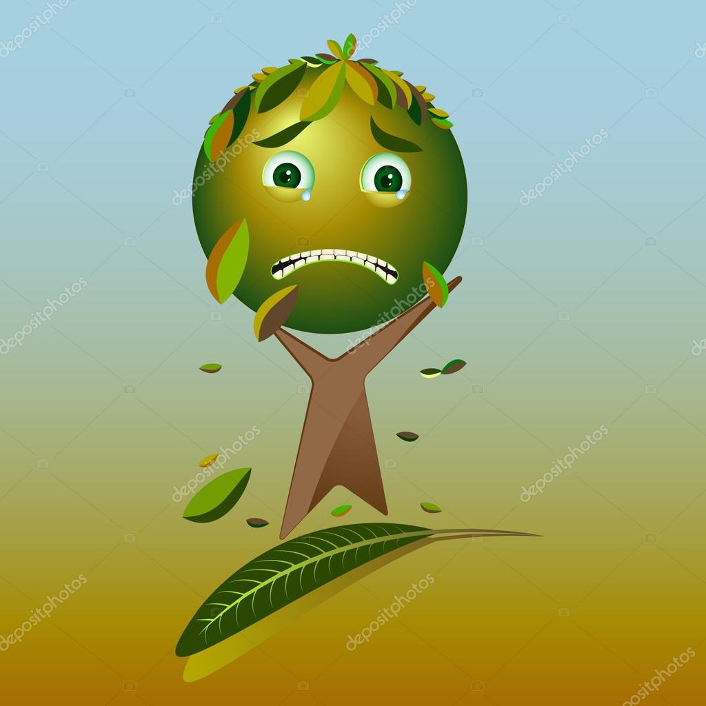Cartoon sad tree - Please, save the earth, vector Stock Vector Image by  ©ngaga35 #18062489