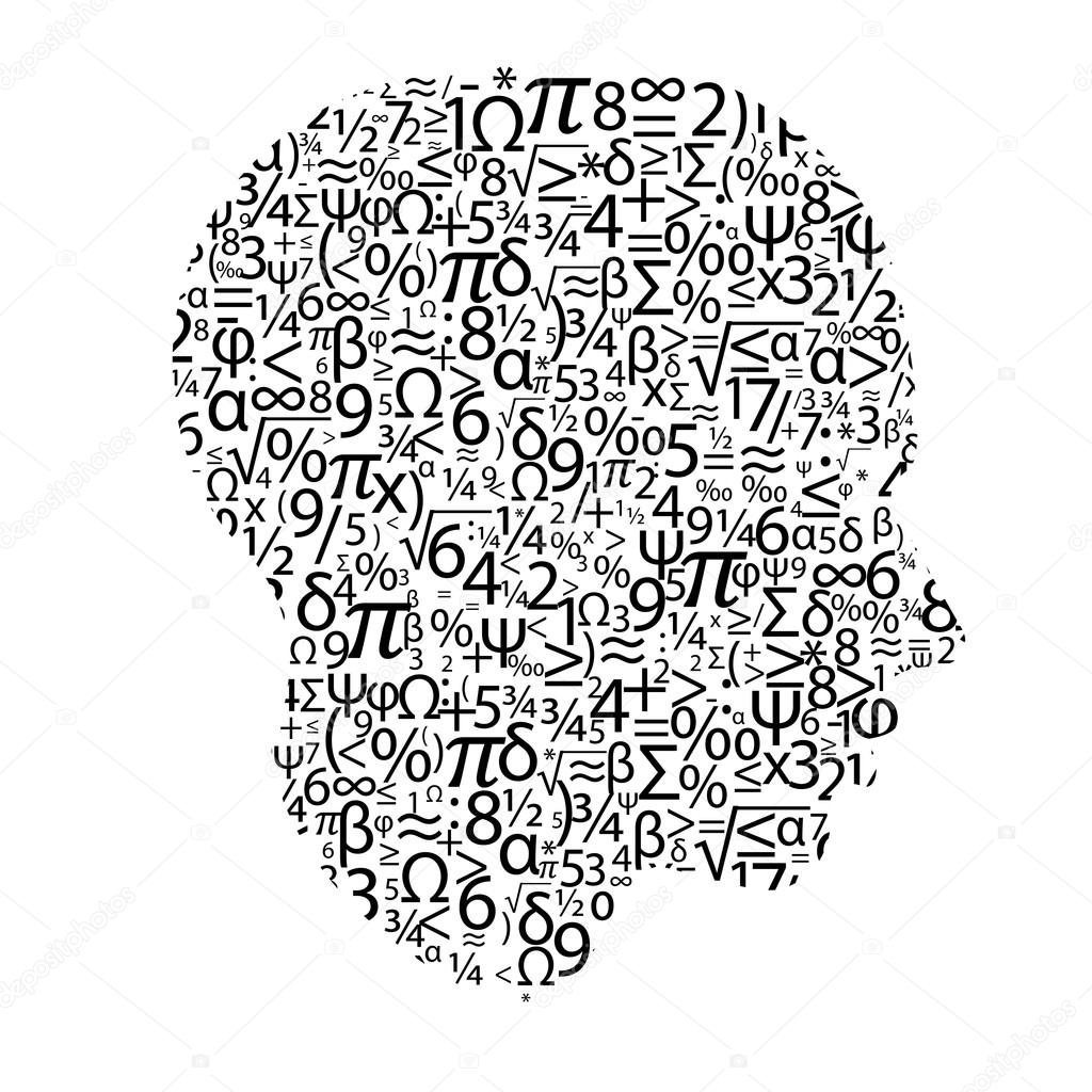 head with numbers, vector