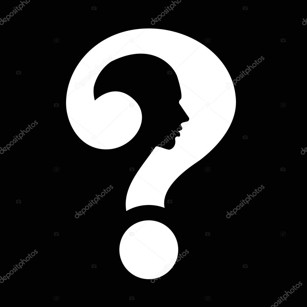 question mark human head symbol, vector