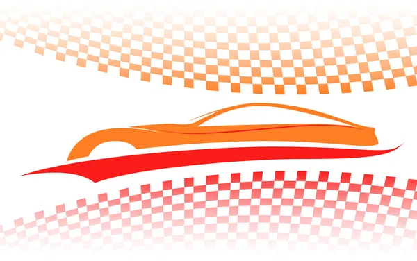 Czerwono pomarańczowy samochód symbol wektor, wektor — Wektor stockowy