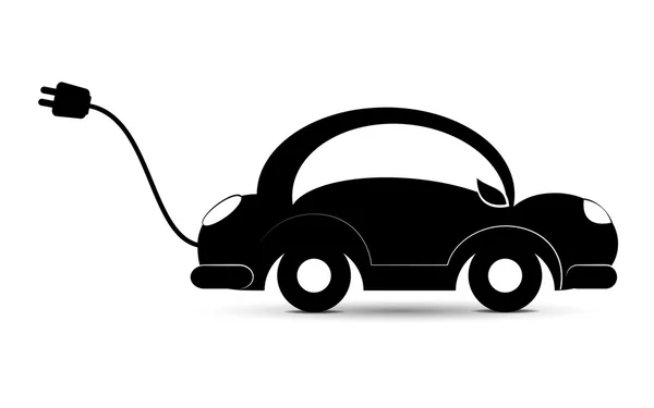 Symbole de voiture électrique éco, vecteur — Image vectorielle