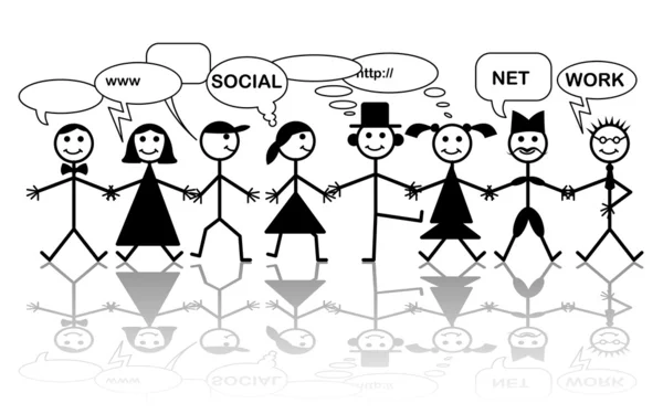 文字 - 社会的なネットワークでは、ベクトル — ストックベクタ