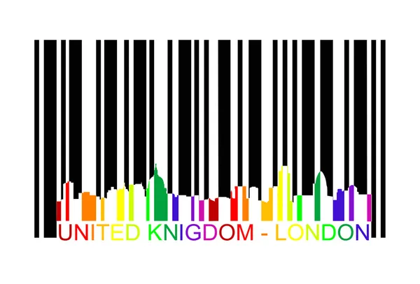 Reino Unido, Londres código de barras, vector —  Vetores de Stock