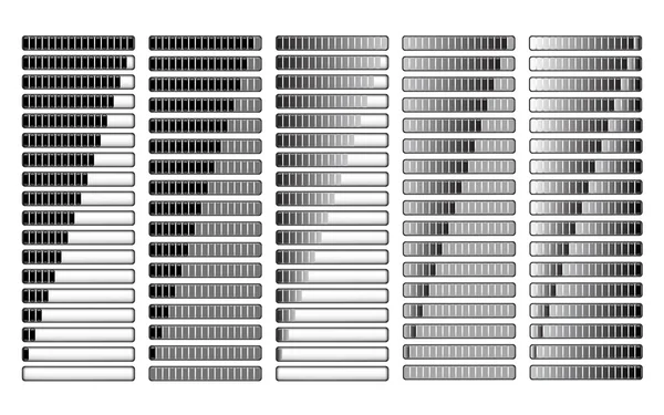 Barra de progreso del cargador diferente, vector — Archivo Imágenes Vectoriales