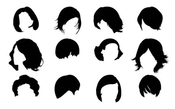 Conjunto de moda de pelo, vector — Archivo Imágenes Vectoriales