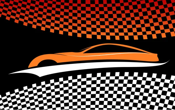 Rojo-naranja coche vector símbolo, vector — Vector de stock