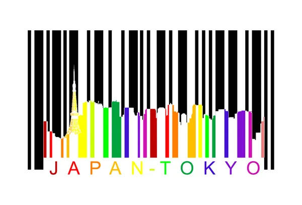 Japan tokyo barcode, vector — Stock Vector