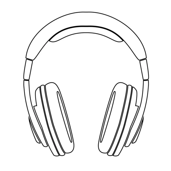 Auriculares simples en silueta, vector — Vector de stock