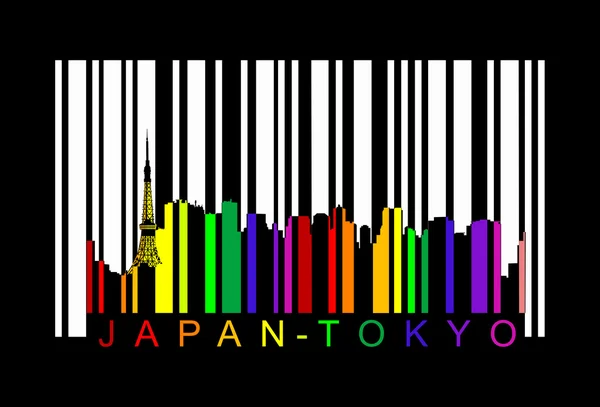 Japon tokyo code-barres, vecteur — Image vectorielle