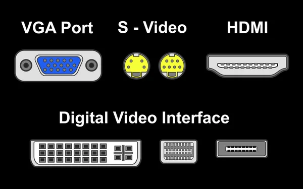 Ports vidéo, vecteur — Image vectorielle