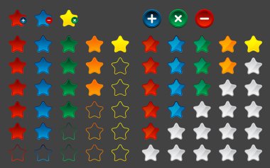 renkli yıldız favori düğme, vektör