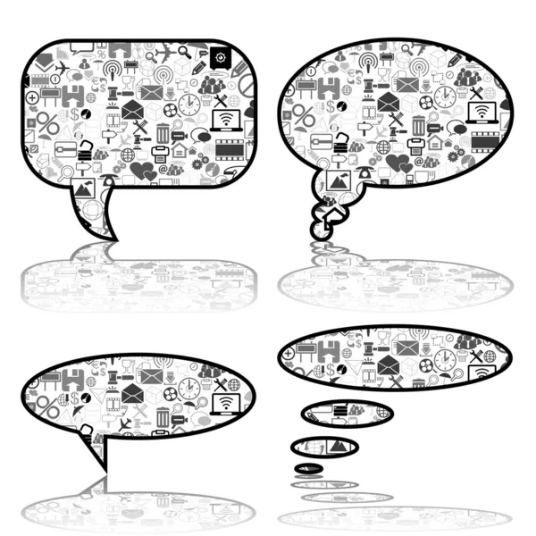 Redes Sociales, burbujas de comunicación en la red informática global — Archivo Imágenes Vectoriales