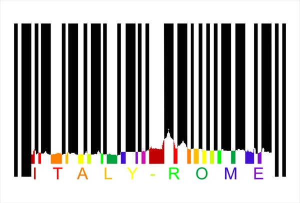 Italy rome barcode, vector — Stock Vector