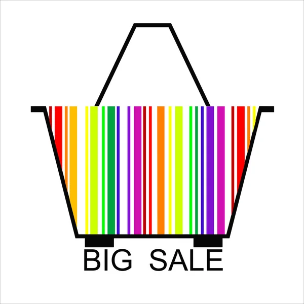 BIG SALE barcode Shopping basket, vector — Stock Vector