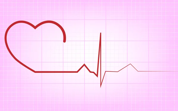 Καρδιά και ΗΚΓ από κόκκινη κορδέλα — Διανυσματικό Αρχείο