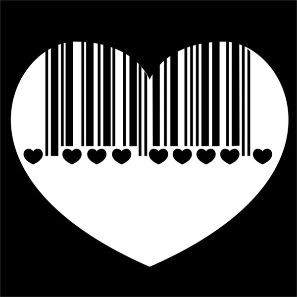 Barcode heart, vector — Stock Vector