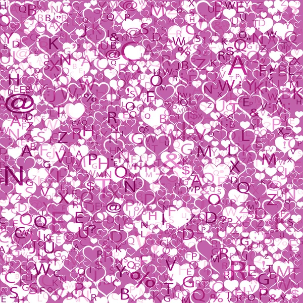 พื้นหลังหัวใจตัวอักษร, เวกเตอร์ — ภาพเวกเตอร์สต็อก