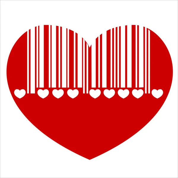 Barcode heart, vector — Stock Vector