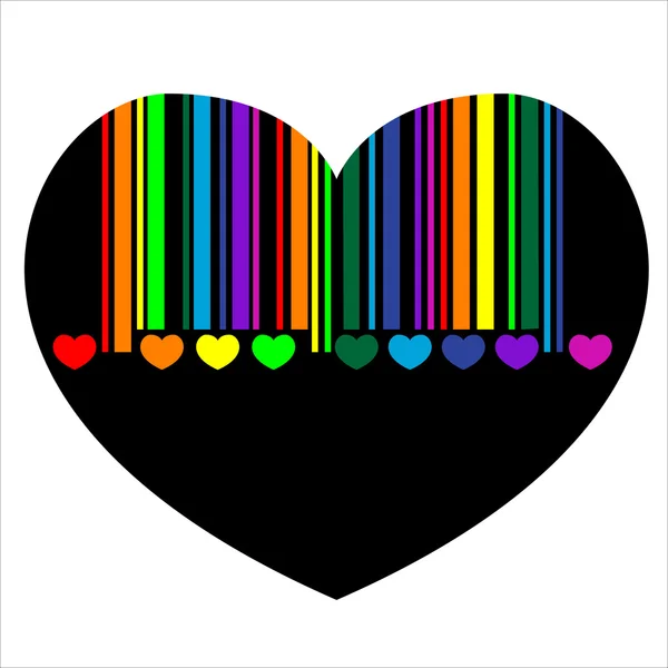 Barcode heart, vector — Stock Vector