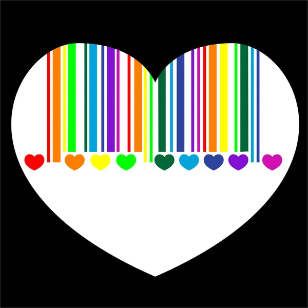 Barcode heart, vector — Stock Vector