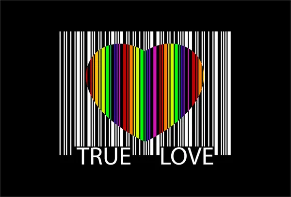 Colorful heart bar code, perfect for sale, vector — Stock Vector