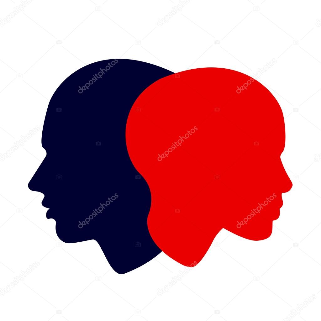 woman and man profile, vector