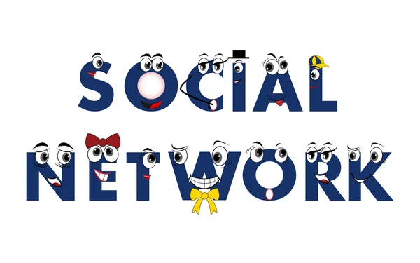 社会的なネットワークの文字 — ストックベクタ