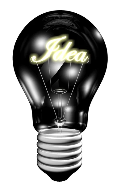 Lampadina con luce idea — Foto Stock