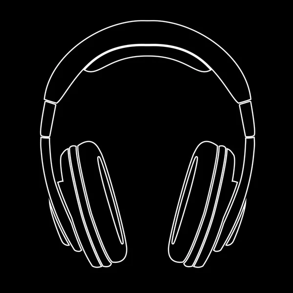 Auriculares simples en silueta, vector — Archivo Imágenes Vectoriales