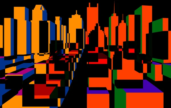 Färgglada downtown bakgrund, vektor — Stock vektor