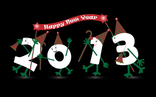 Comic 2013 New Year's Eve character — Stock Vector