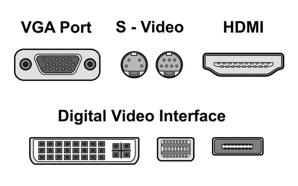 Video ports — Stock Vector