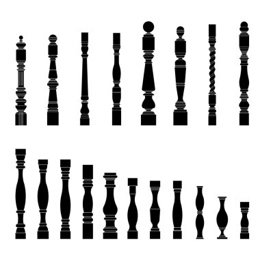 Set of architectural element . balustrade, vector clipart