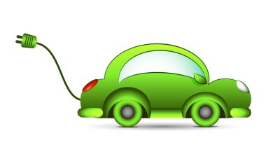 Eko elektrikli araba, vektör
