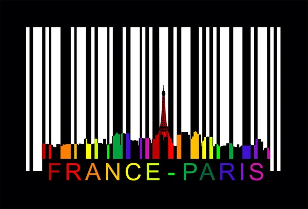 France Paris barcode — Stock Vector