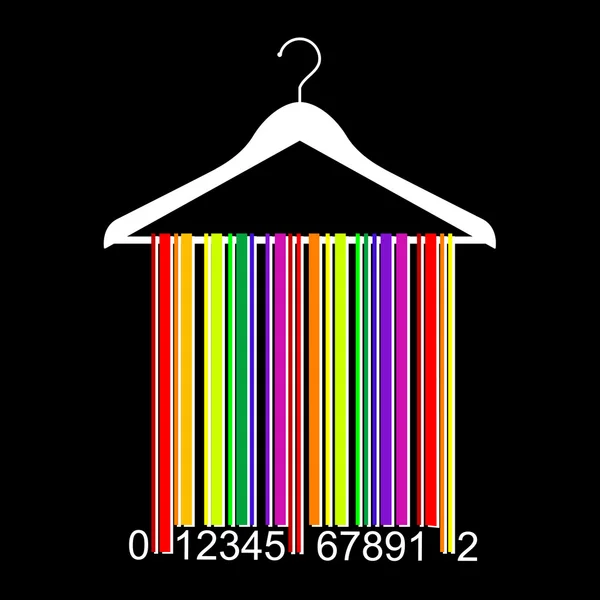 Cabide colorido de roupas de código de barras — Vetor de Stock
