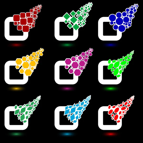 Coloridos símbolos de diseño empresarial — Archivo Imágenes Vectoriales