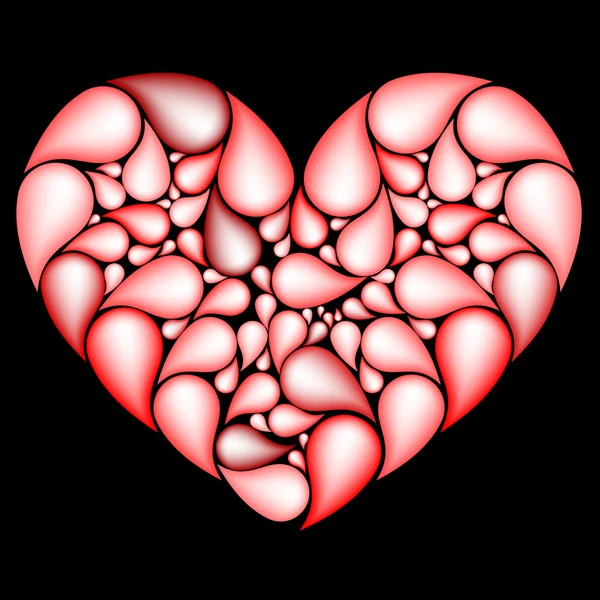 Corazón colorido de gotas, vector — Vector de stock