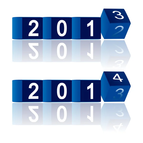 2012-2013-2014 vergehende Jahre, Vektor — Stockvektor
