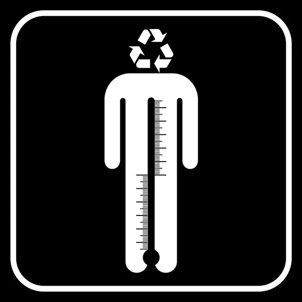 Symbol człowieka Eco z termometrem, wektor — Wektor stockowy